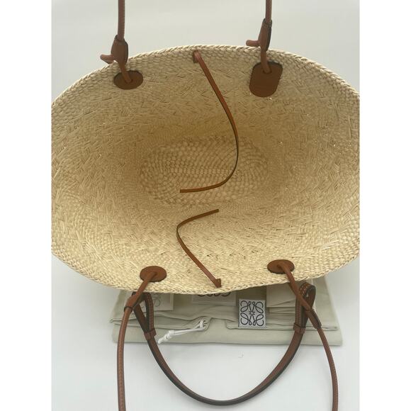 ❌❌SOLD!LOEWE PAULA IBIZA SUMMER MEDIUM ANAGRAM BASKET STRAW RAFFIA TOTE BAG NWT! - Picture 13 of 15